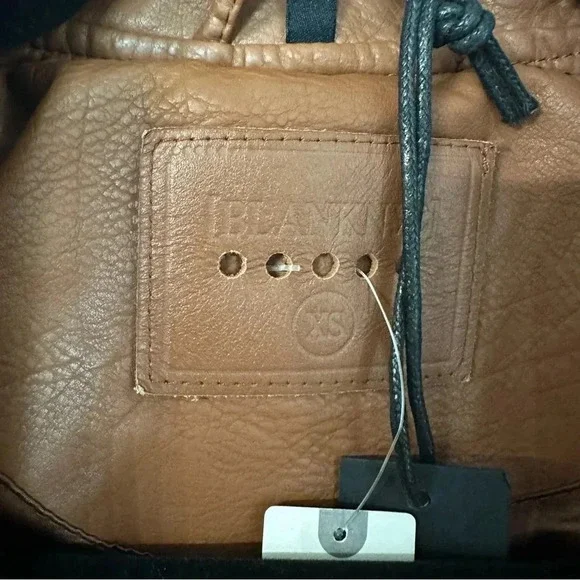 Anthropologie BlankNYC Women’s Faux Leather Moto Jacket in Honey Size XS NWT - Picture 5 of 9